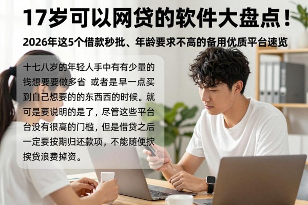 17岁可以网贷的软件大盘点！2026年这5个借款秒批、年龄要求不高的备用优质平台速览