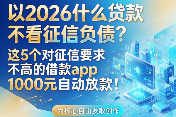 2026什么贷款不看征信和负债?这5个对征信要求不高的借款app,1000元自动放款!