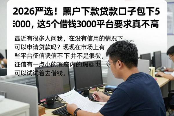 2026严选!黑户下款贷款口子包下5000,这5个借钱3000平台要求真不高