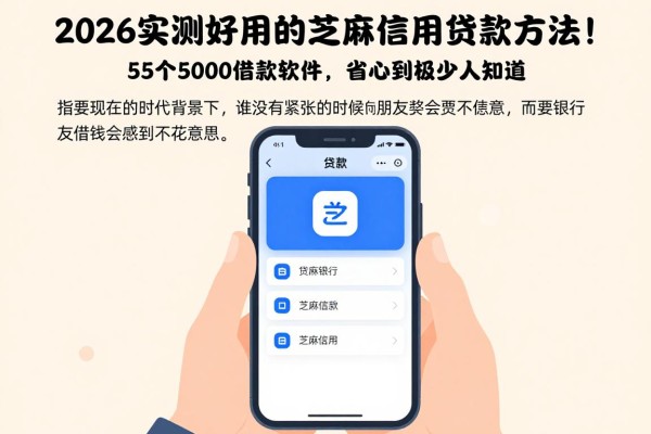 2026实测好用的芝麻信用贷款方法！这5个5000借款软件，省心到极少人知道