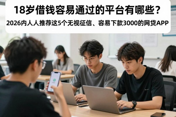 18岁借钱容易通过的平台有哪些?2026内行人推荐这5个无视征信、容易下款3000的网贷APP