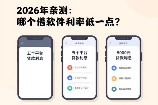 2026年亲测：哪个借款软件利率低一点？这五个平台5000元贷款利息超低