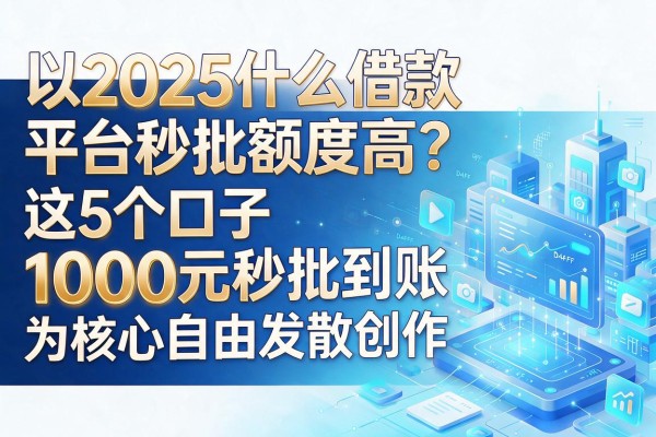 2025什么借款平台秒批额度高？这5个口子1000元秒批到账
