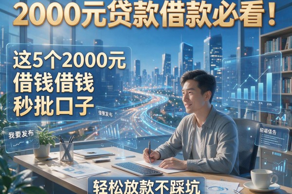 2000元贷款借款必看!这5个2000元借钱秒批口子,轻松放款不踩坑