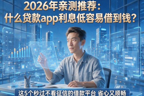 2026年亲测推荐：什么贷款app利息低容易借到钱？这5个秒过不看征信的借款平台省心又顺畅
