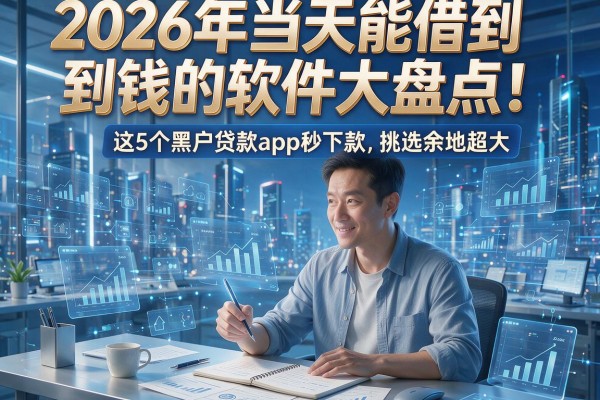 2026年当天能借到钱的软件大盘点！这5个黑户贷款app秒下款，挑选余地超大