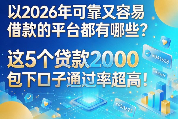 2026年可靠又容易借款的平台都有哪些?这5个贷款2000包下口子通过率超高!