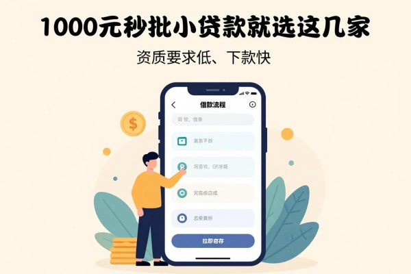 1000元秒批小额贷款就选这几家！资质要求低、下款快，APP借款流程还超规范
