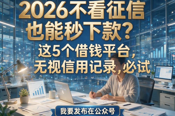 2026不看征信也能秒下款?这5个借钱平台无视信用记录,必试!