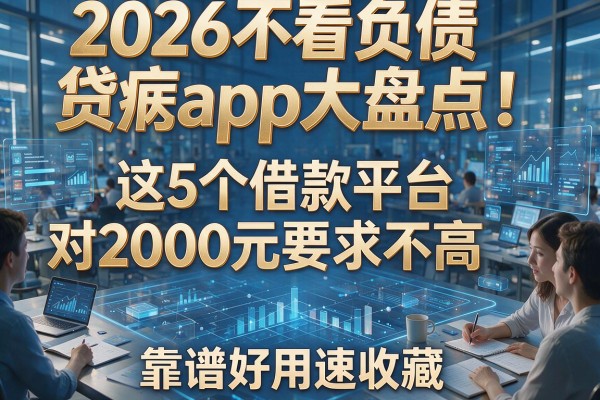 2026不看负债贷款app大盘点！这5个借款平台对2000元要求不高，靠谱好用速收藏