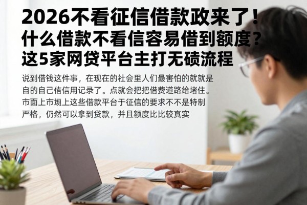 2026不看征信借款新政来了！什么借款不看征信容易借到额度？这5家网贷平台主打无繁琐流程