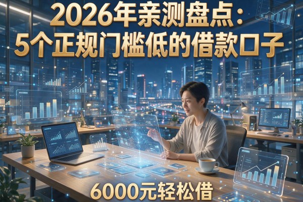 2026年亲测盘点:5个正规门槛低的借款口子,6000元轻松借!