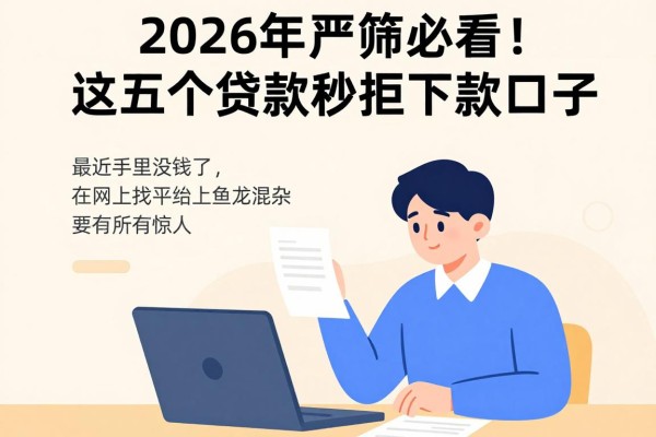 2026年严筛必看！这五个贷款秒拒下款口子，通过率惊人！