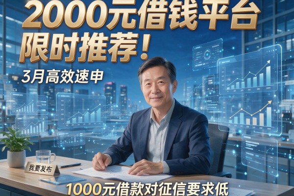 2000元借钱平台限时推荐!3月高效速申,1000元借款对征信要求低