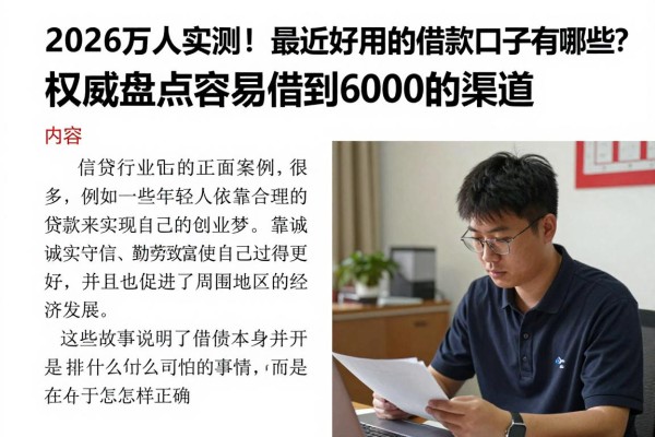 2026万人实测！最近好用的借款口子有哪些？权威盘点容易借到6000的渠道
