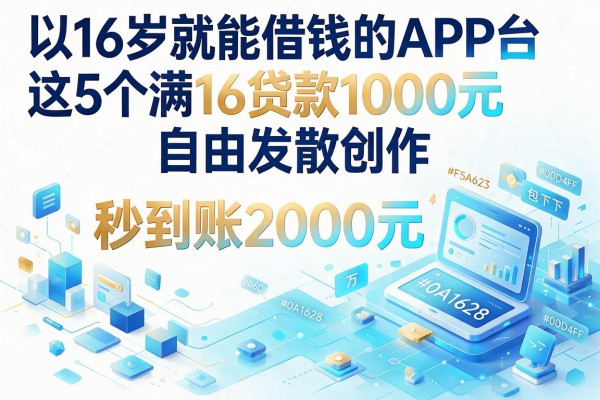 16岁就能借钱的APP包下1000元，这5个满16贷款平台秒到账2000