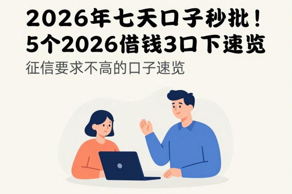 2026年七天口子秒批！5个2026借钱3000包下、征信要求不高的口子速览