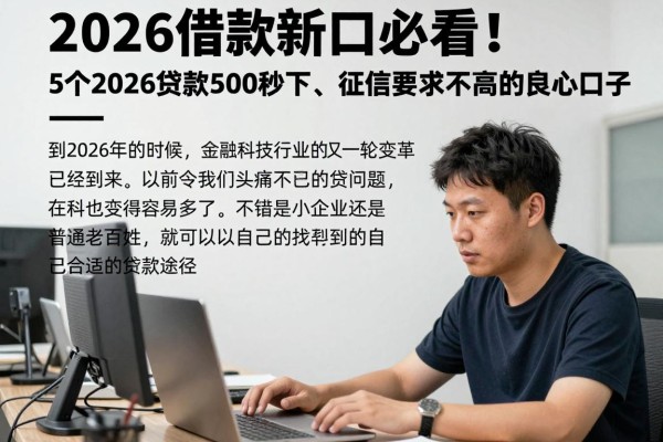 2026借款新口子必看！5个2026贷款500秒下、征信要求不高的良心口子