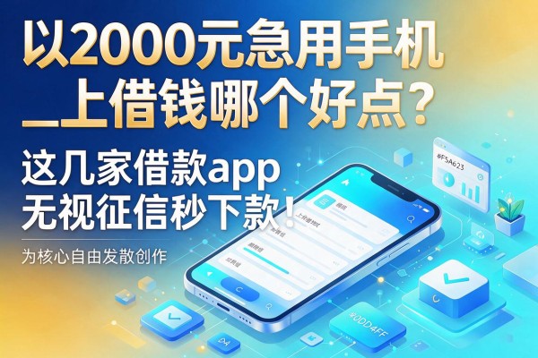 2000元急用手机上借钱哪个好点？这几家借款app无视征信秒下款！