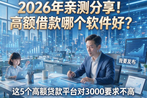 2026年亲测分享！高额借款哪个软件好？这5个高额贷款平台对3000要求不高