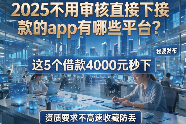 2025不用审核直接下款的app有哪些平台？这5个借款4000元秒下、资质要求不高速收藏防丢