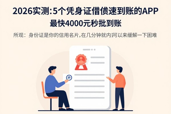 2026实测：5个凭身份证借钱快速到账的APP，最快4000元秒批到账