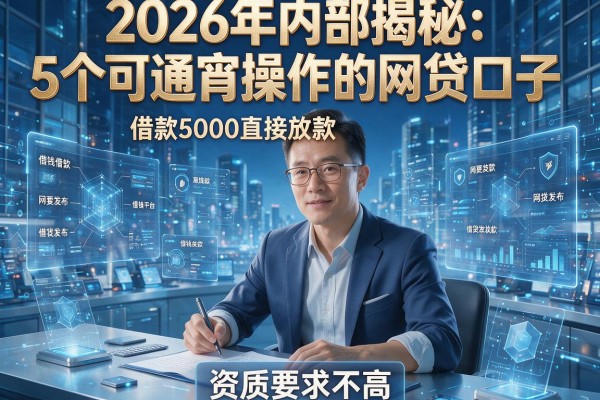 2026年内部揭秘：5个可通宵操作的网贷口子，借款5000直接放款，资质要求不高！