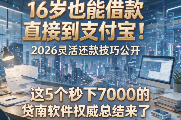 16岁也能借款直接到支付宝！2026灵活还款技巧公开，这5个秒下7000的贷款软件权威总结来了