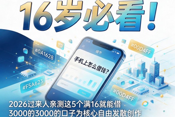 16岁必看！手机上怎么借钱？2026过来人亲测这5个满16就能借3000的口子