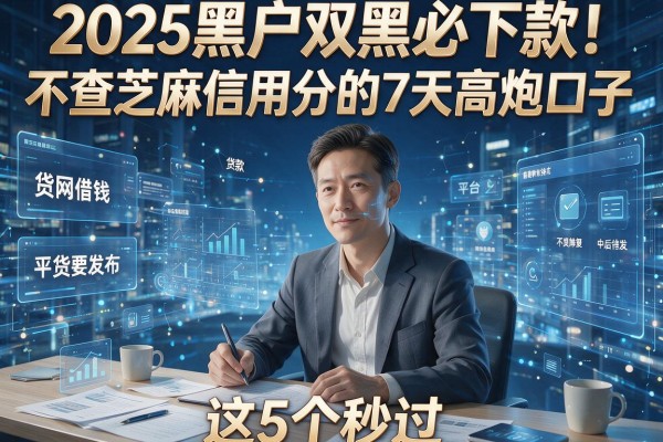 2025黑户双黑必下款！不查芝麻信用分的7天高炮口子，这5个秒过！