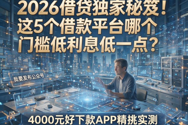 2026借贷独家秘笈!这5个借款平台哪个门槛低利息低一点?4000元好下款APP精挑实测