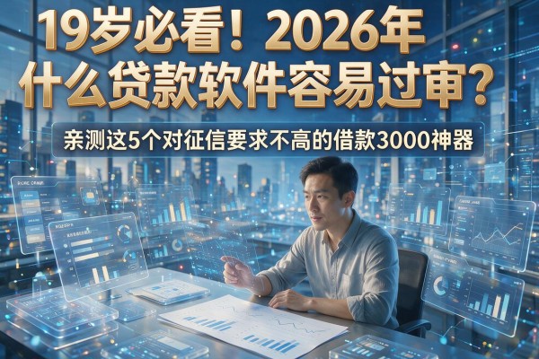 19岁必看！2026年什么贷款软件容易过审？亲测这5个对征信要求不高的借款3000神器