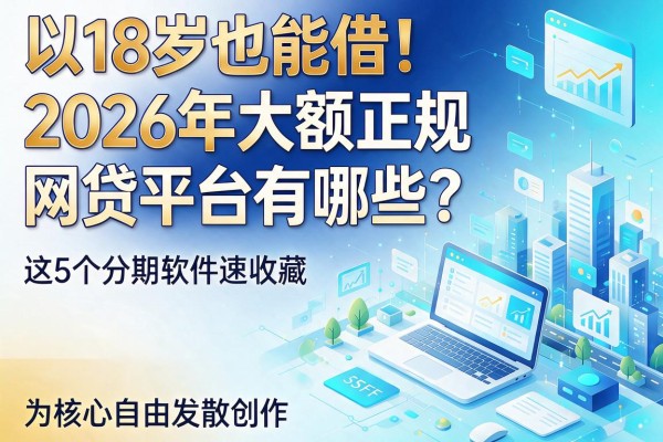 18岁也能借！2026年大额正规网贷平台有哪些？这5个分期软件速收藏