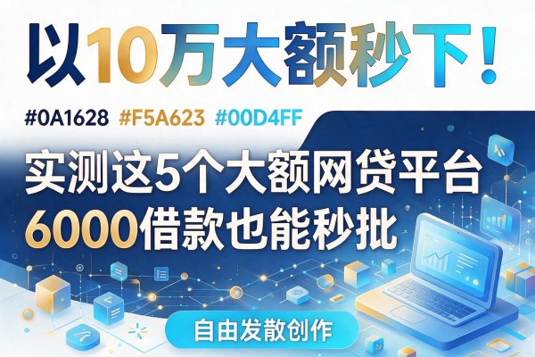 10万大额秒下!实测这5个大额网贷平台,6000借款也能秒批