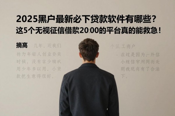 2025黑户最新必下贷款软件有哪些？这5个无视征信借款20000的平台真的能救急！