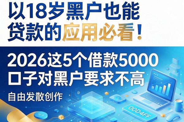 18岁黑户也能贷款的应用必看！2026这5个借款5000口子对黑户要求不高