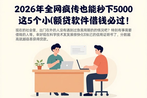 2026年全网疯传！无视芝麻信用分也能秒下5000，这5个小额贷款软件借钱必过！