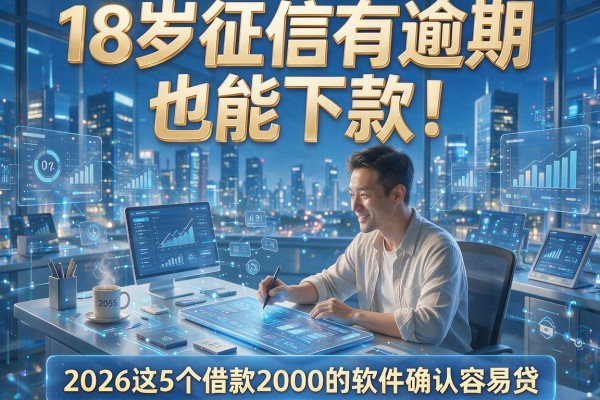 18岁征信有逾期也能下款！2026这5个借款2000的软件确认容易贷