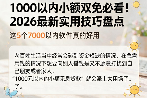 1000以内小额双免必看!2026最新实用技巧盘点,这5个7000以内软件真的好用