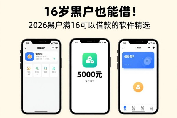 16岁黑户也能借！2026黑户满16可以借款的软件精选，这5个平台5000元稳下