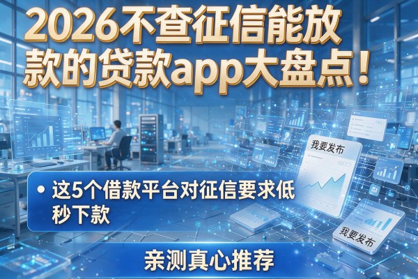 2026不查征信能放款的贷款app大盘点!这5个借款平台对征信要求低、秒下款,亲测真心推荐