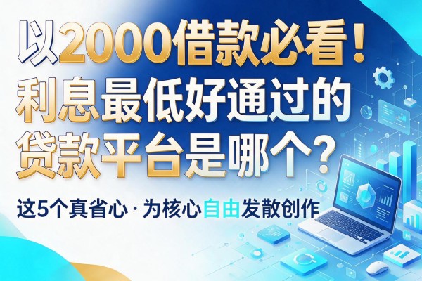 2000借款必看！利息最低好通过的贷款平台是哪个？这5个真省心