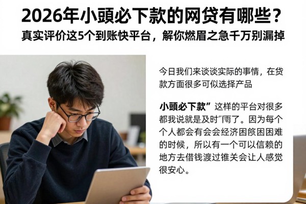 2026年小额必下款的网贷有哪些？真实评价这5个到账快平台，解你燃眉之急千万别漏掉！