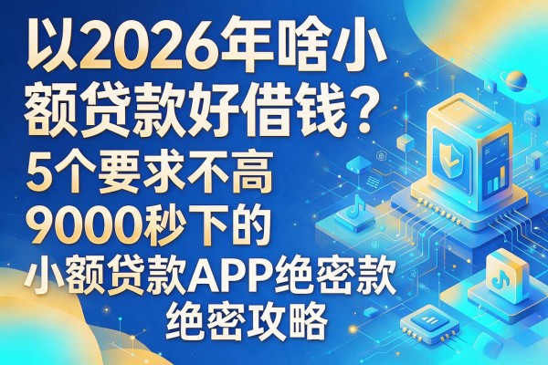 2026年啥小额贷款好借钱?5个要求不高、9000秒下的小额贷款APP绝密攻略