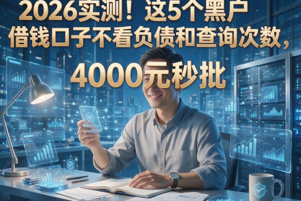 2026实测！这5个黑户借钱口子不看负债和查询次数，4000元秒批