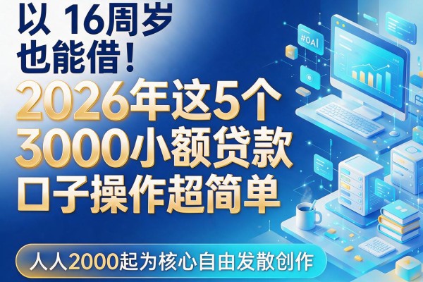 16周岁也能借!2026年这5个3000小额贷款口子操作超简单,人人2000起
