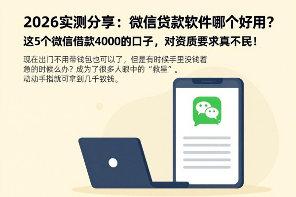 2026实测分享：微信贷款软件哪个好用？这5个微信借款4000的口子，对资质要求真不高！