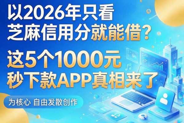 2026年只看芝麻信用分就能借？这5个1000元秒下款APP真相来了