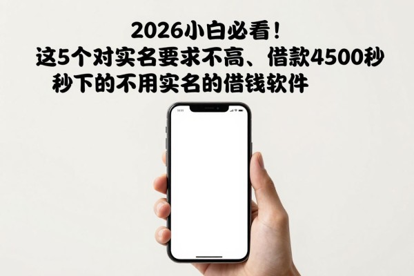 2026小白必看!这5个对实名要求不高、借款4500秒下的不用实名的借钱软件
