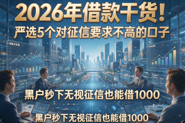 2026年借款干货!严选5个对征信要求不高的口子,黑户秒下无视征信也能借1000